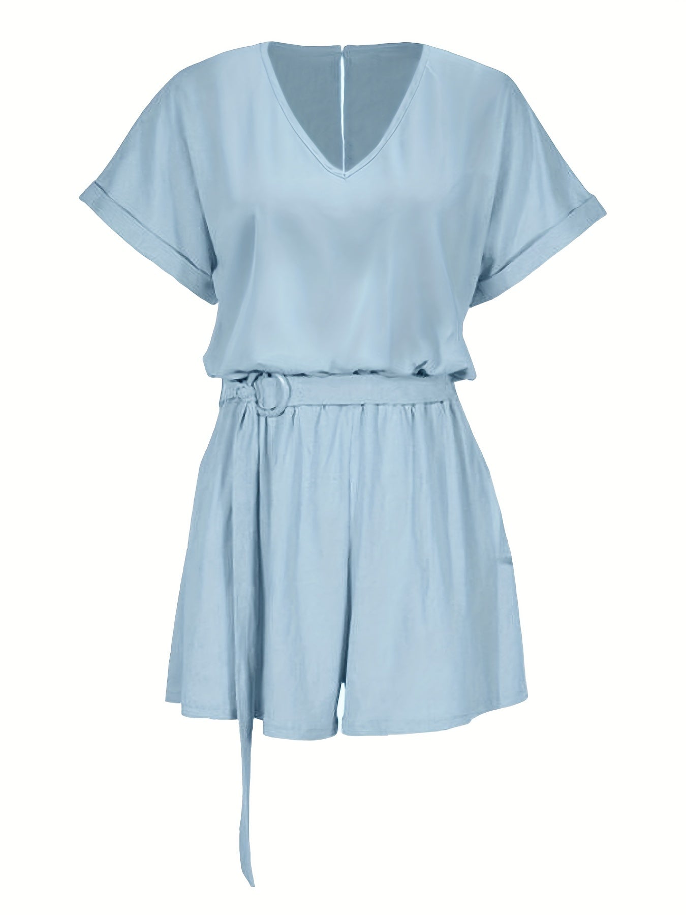 V Neck Short Sleeve Romper Casual Jumpsuit Women's Clothing