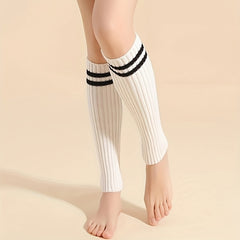 Striped Leg Warmers Ribbed Socks Women's Stockings