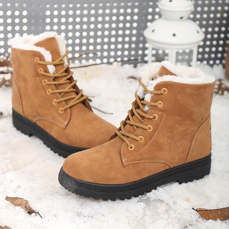 Women's Non Slip Lace Up Outdoor Boots Warm Hiking Boots
