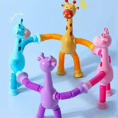 Telescopic Giraffe Suction Cup Doll Toy