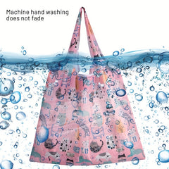 Waterproof Reusable Grocery Bags - Foldable Washable Shopping Tote Bag