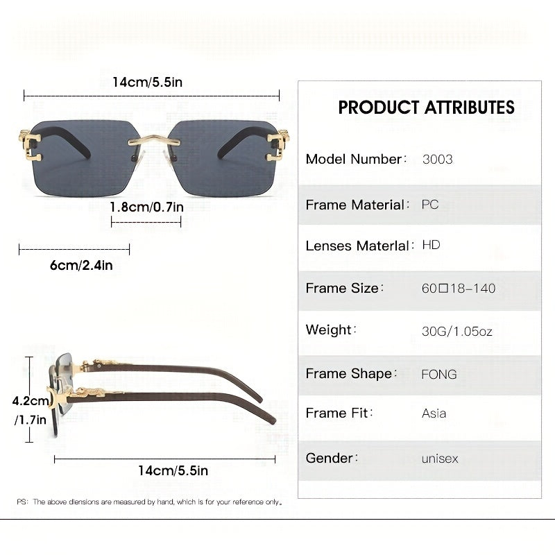 Polygon Rimless Sunglasses Cross border Catch all Sunglasses