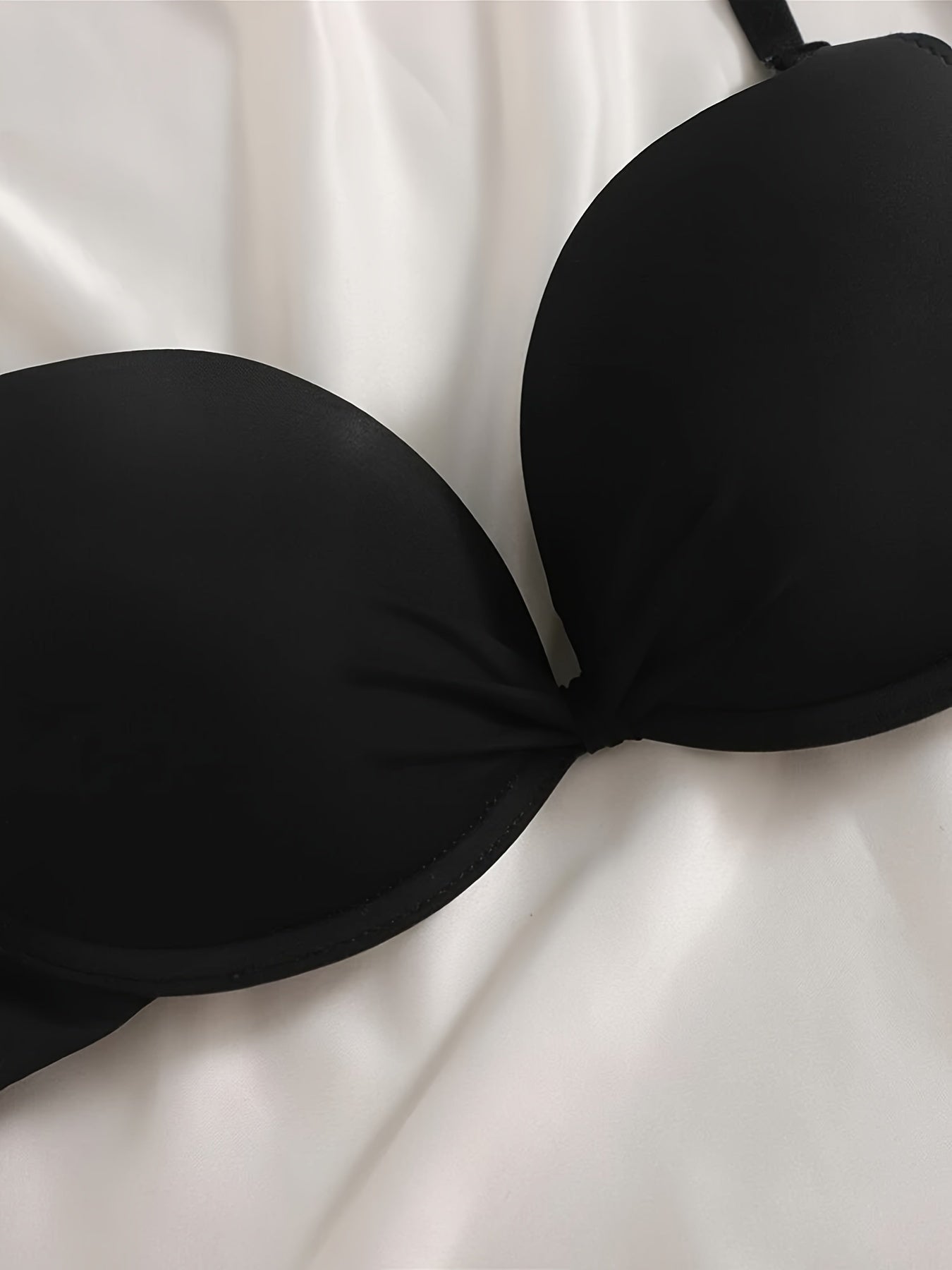 3pcs Solid T Shirt Bras Comfy & Breathable Push Up Bra