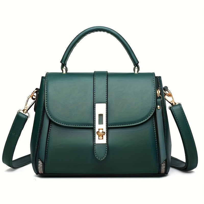 Women's Faux Leather Top Handle Bag