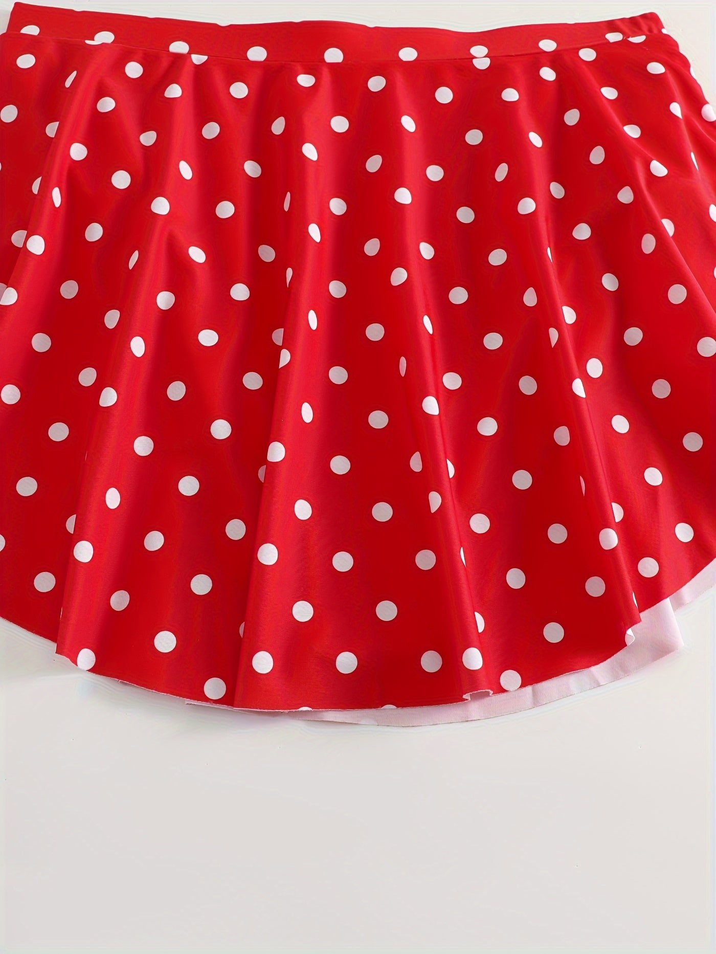  Polka Dot Print Tie Front Bra & Pleated Skort Swimsuit Set