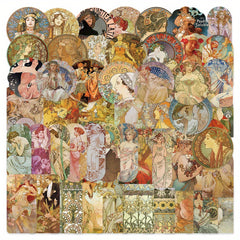 54pcs Retro Literary Character Stickers for Phone Case Laptop Decor