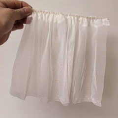Dollhouse Lace Trim Window Curtain for Fairy Decor