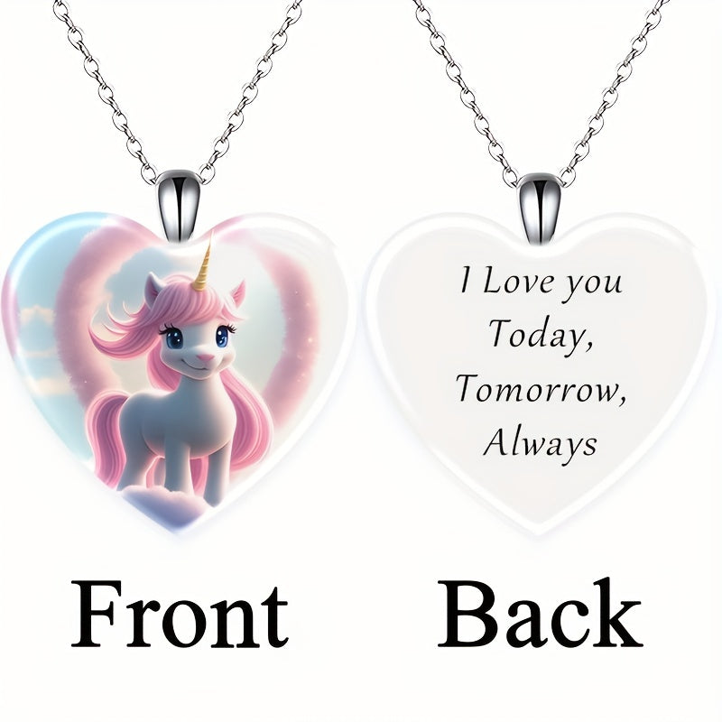 Unicorn Crystal Pendant Necklace Hip Hop Jewelry Men Women Gift