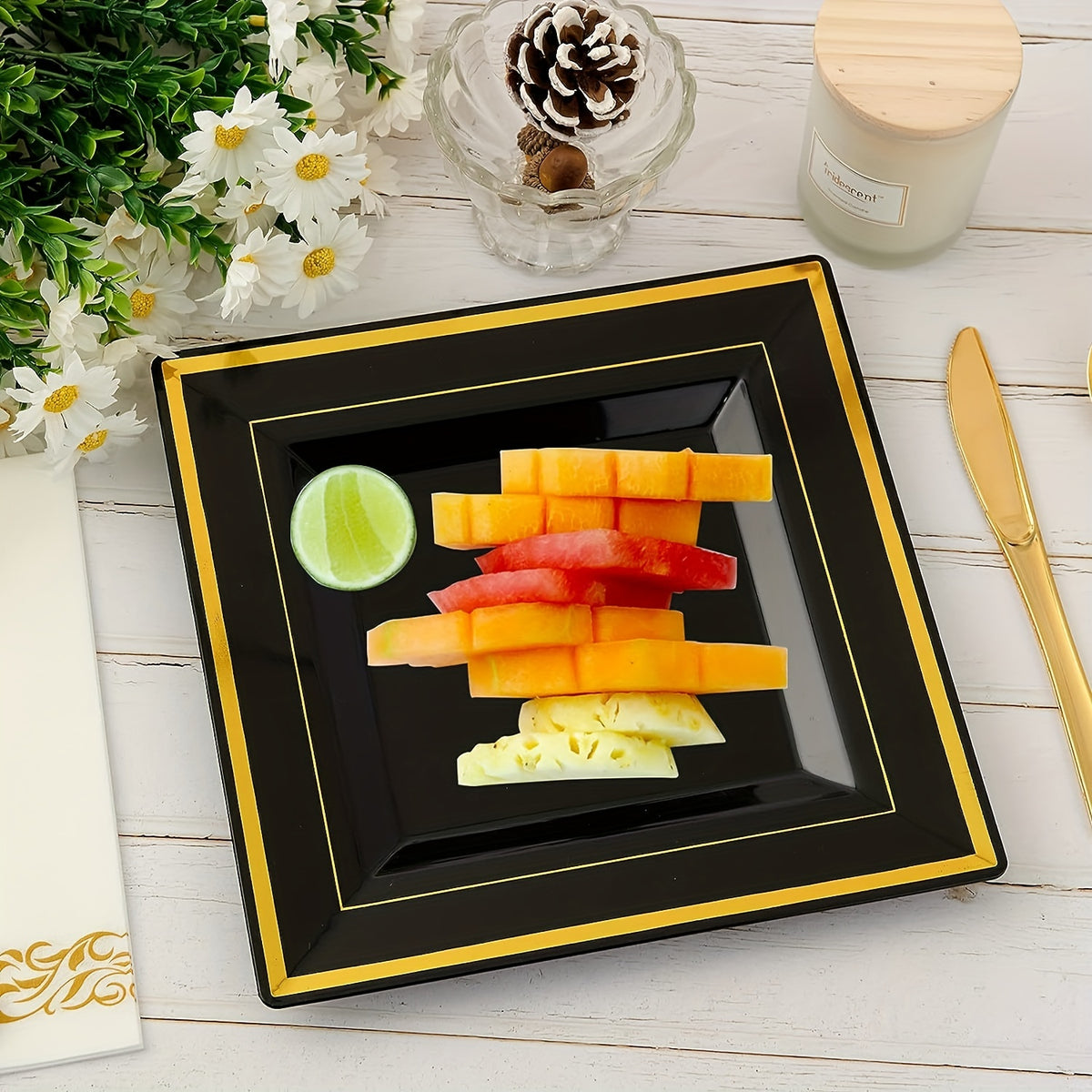 10pcs Disposable Dinner Plate 16 Dessert Plate 