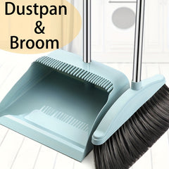 2pcs Broom & Dustpan Set Long Handle Comb Shape Sweeper Household Cleaning