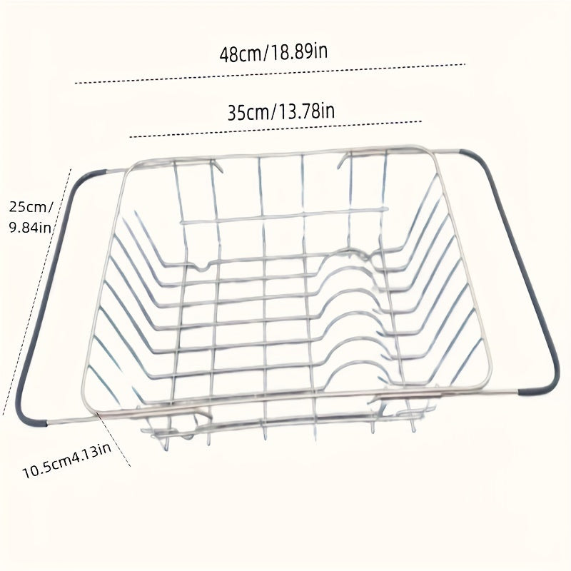 Kitchen Sink Drain Basket Telescopic Tableware Drain Rack