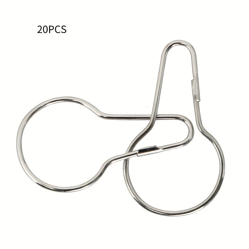 20PCS Metal Shower Curtain Rings Reusable Hangers