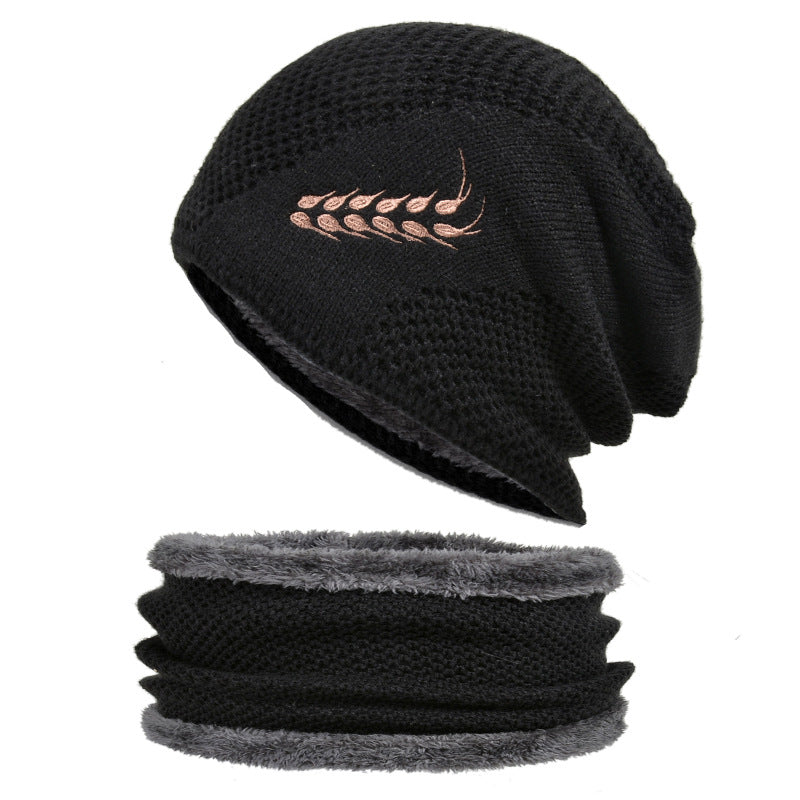 Winter Embroidery Wheat Ear Warm Hat Knitted Wool Hat