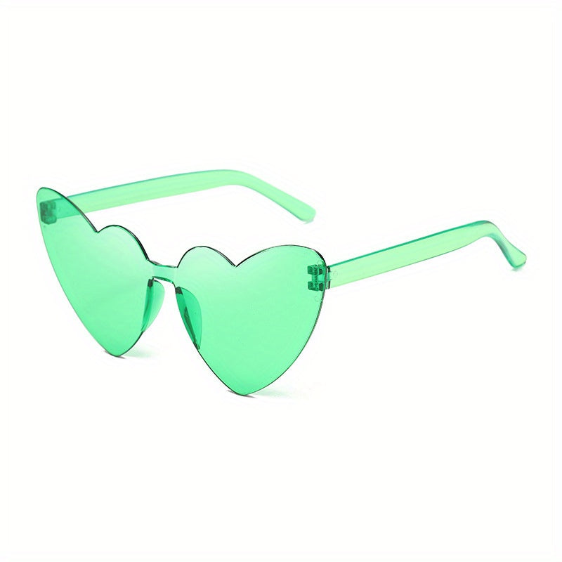 Heart Sunglasses For Women Men Solid One piece Jelly Glasses For Summer