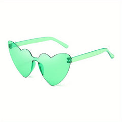 Heart Sunglasses For Women Men Solid One piece Jelly Glasses For Summer