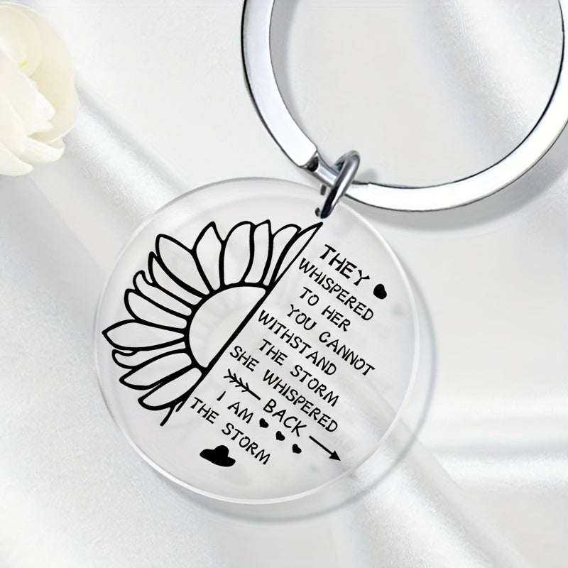 Sunflower Keychain Acrylic Key Ring Women Girls Jewelry Gift