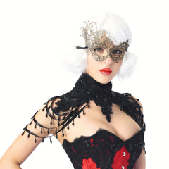 Party Lace Bead Chain Shoulder Cape Gothic Collar
