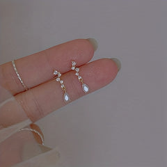 Zircon Stud Earrings 14K Plated Daily Wear Jewelry