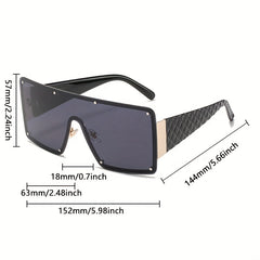 Oversized Sunglasses Rivet Decor Gradient UV400