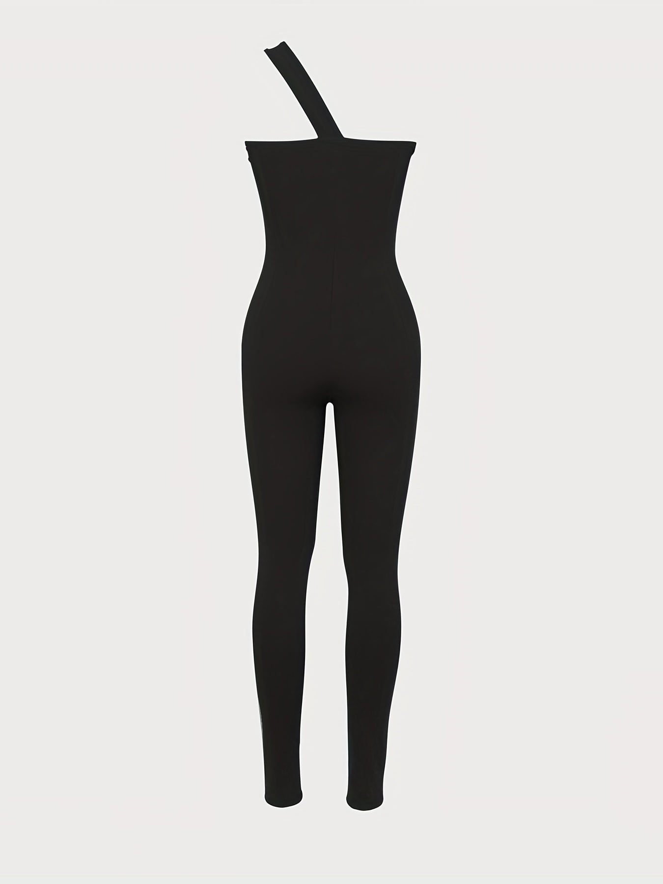 One Shoulder Ribbed Jumpsuit - Women's Casual One Piece