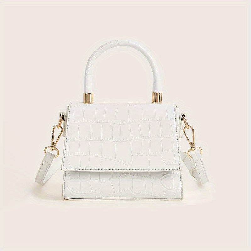 Crocodile Embossed Crossbody Bag Women's Flap Purses
