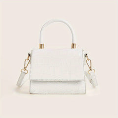 Crocodile Embossed Crossbody Bag Women's Flap Purses