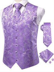 Men's Vintage Fit Sleeveless Vest Set Formal Suit Waistcoat