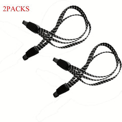 2pcs Bike Bungee Cords 3 In 1 Strap Rope Elastic With Two Plastic Hoods