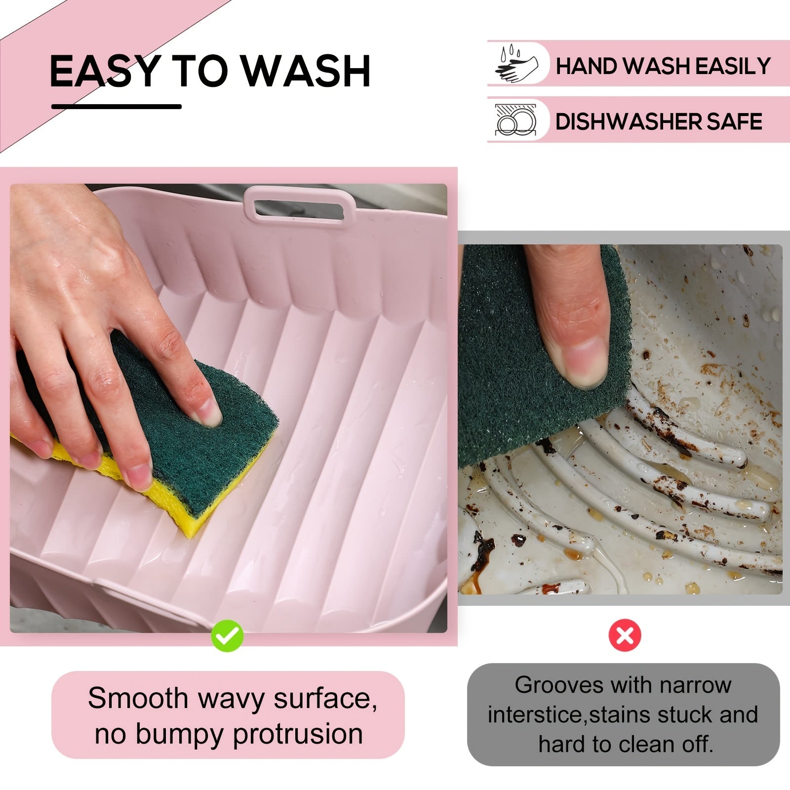 1pc Reusable Silicone Air Fryer Square Liners 4 8QT Easy Cleaning Heat Resistant