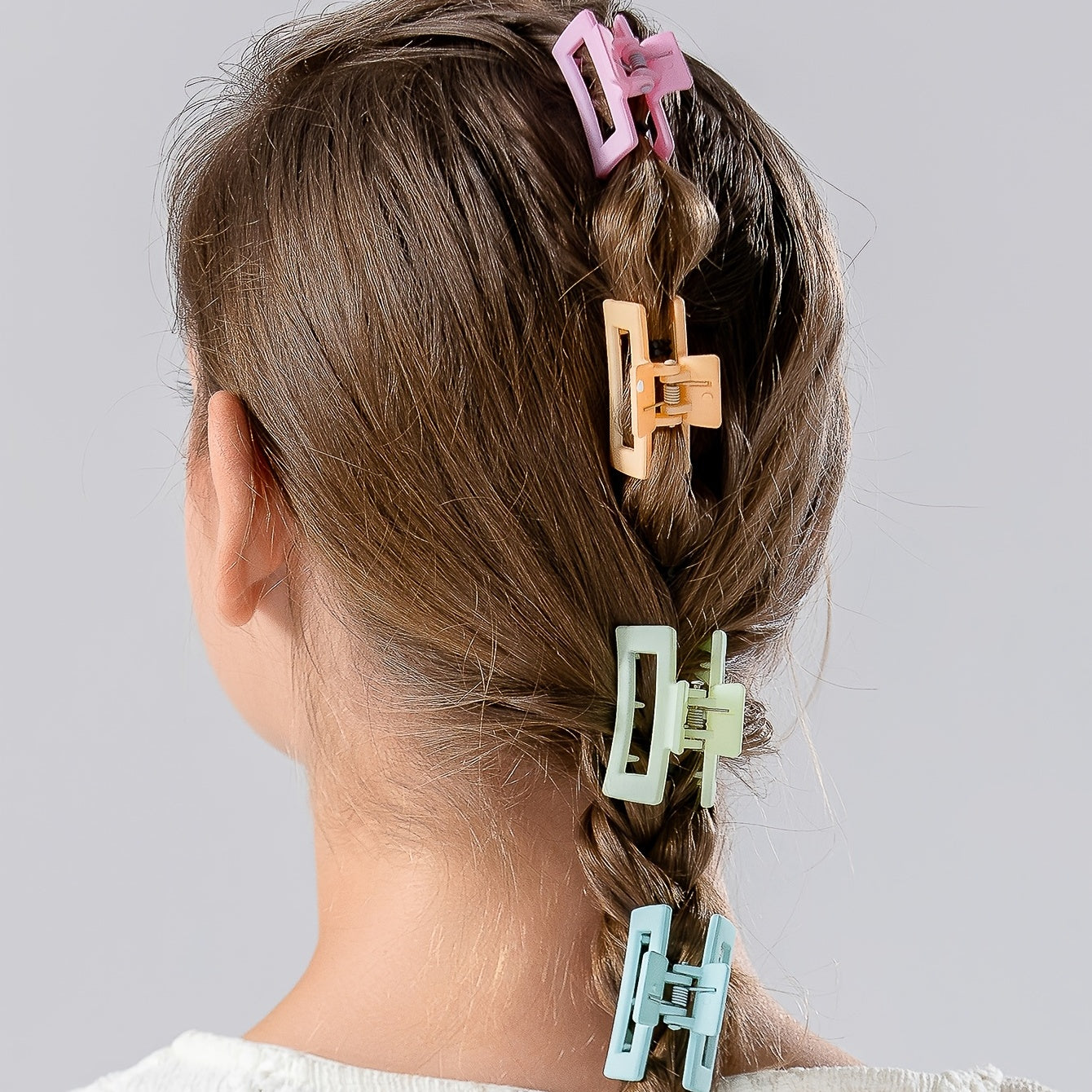 6pcs Matte Hair Clips for Thick Hair, Non-slip Rectangular Jaw Clips