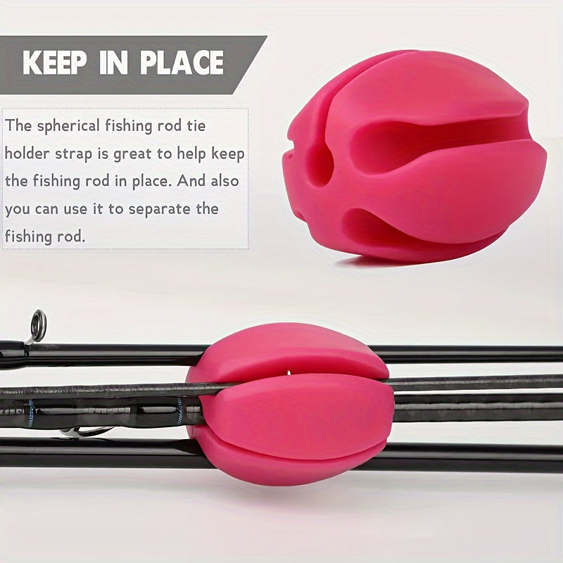 2pcs Silicone Fishing Rod Holder Ball Fishing Pole Storage Ball