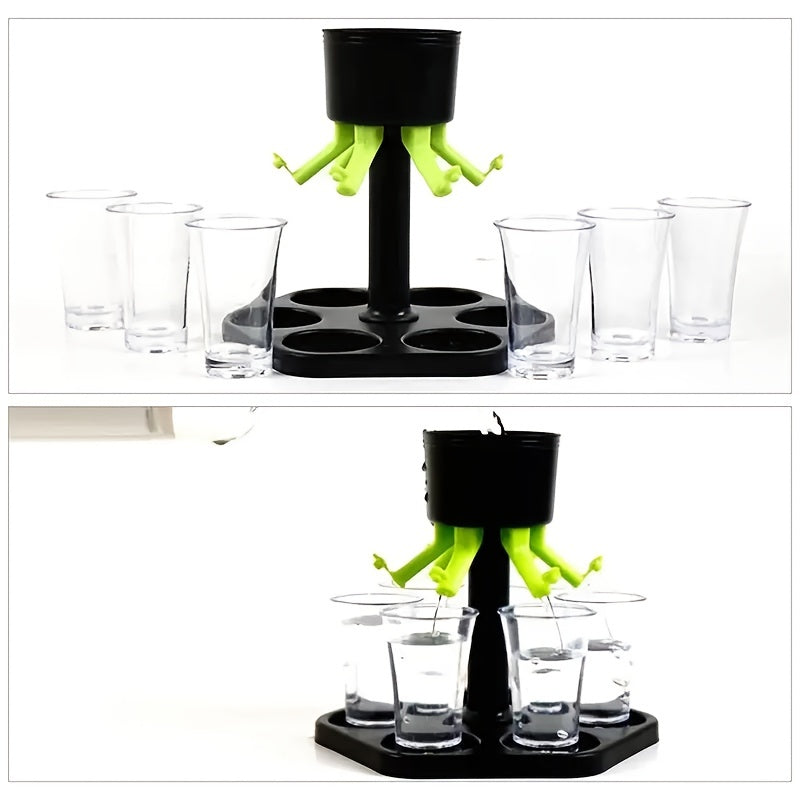 6 Shot Glass Dispenser for Wine Whisky Beer Liquor - Ideal for Parties