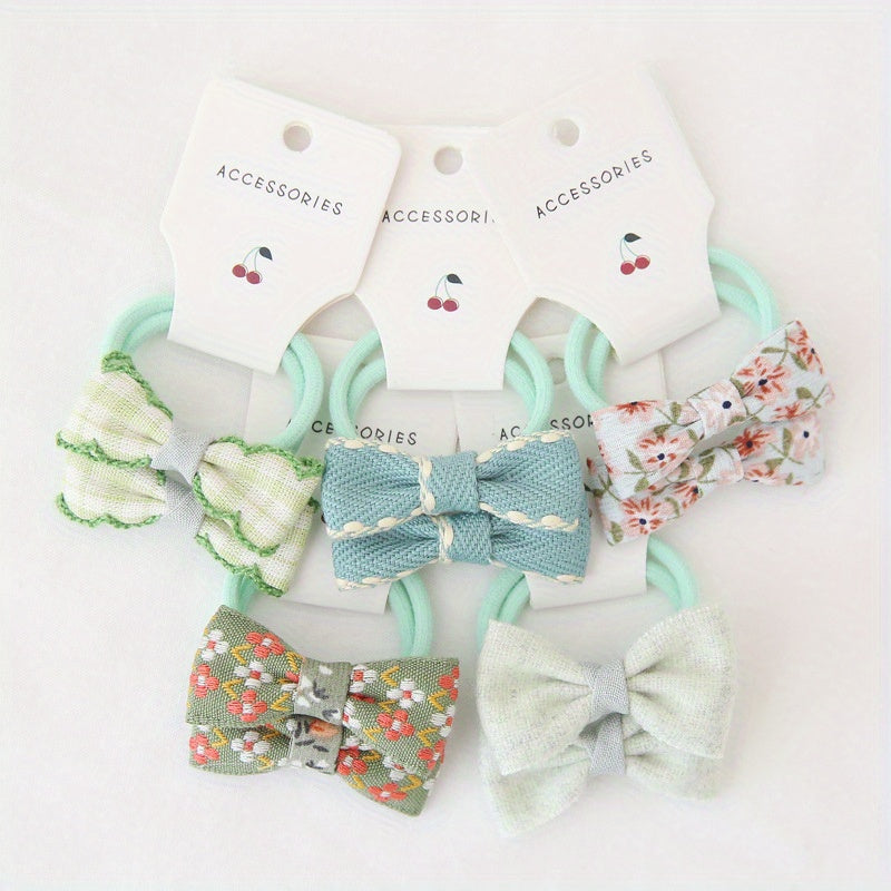10Pcs Colorful Bow Hair Ties for Baby Girls Toddler