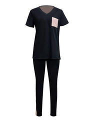 Casual 2pc Set V Neck Tee & Long Pants Outfit Women's Clothing