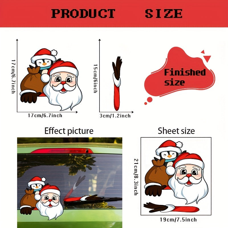 Cartoon Santa Claus Rear Windshield Wiper Sticker