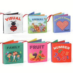 6pcs Cloth Books for Toddlers Vibrant Animal & Educational Themes