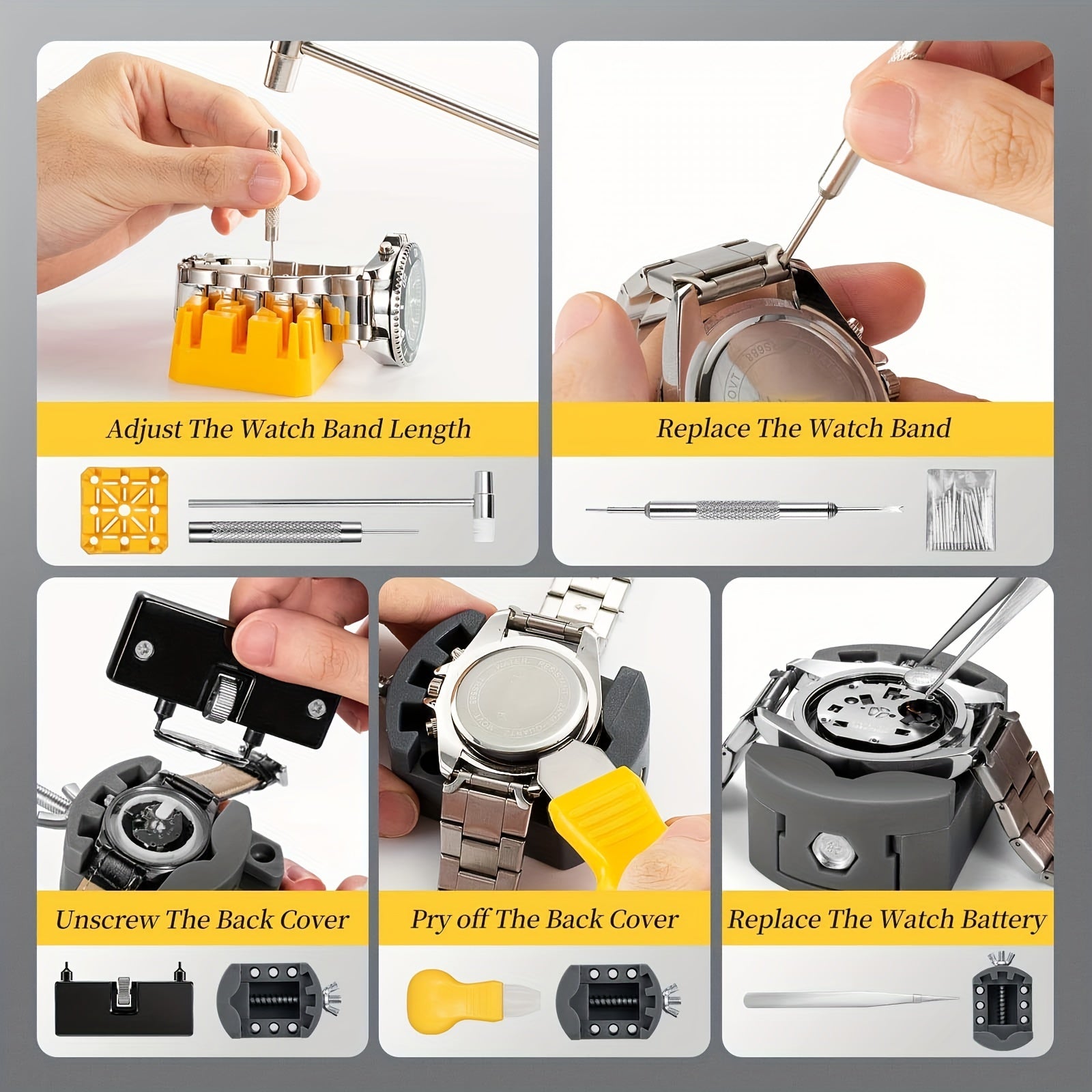 77pcs Watch Repair Kit Professional Tool With Link Removal Tool And Extra Pins