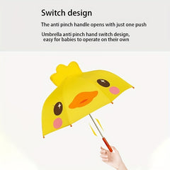 Kids Animal Umbrella with 3D Duck Ears Handle