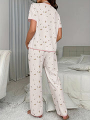Floral Lounge Set Short Sleeve Top & Pants