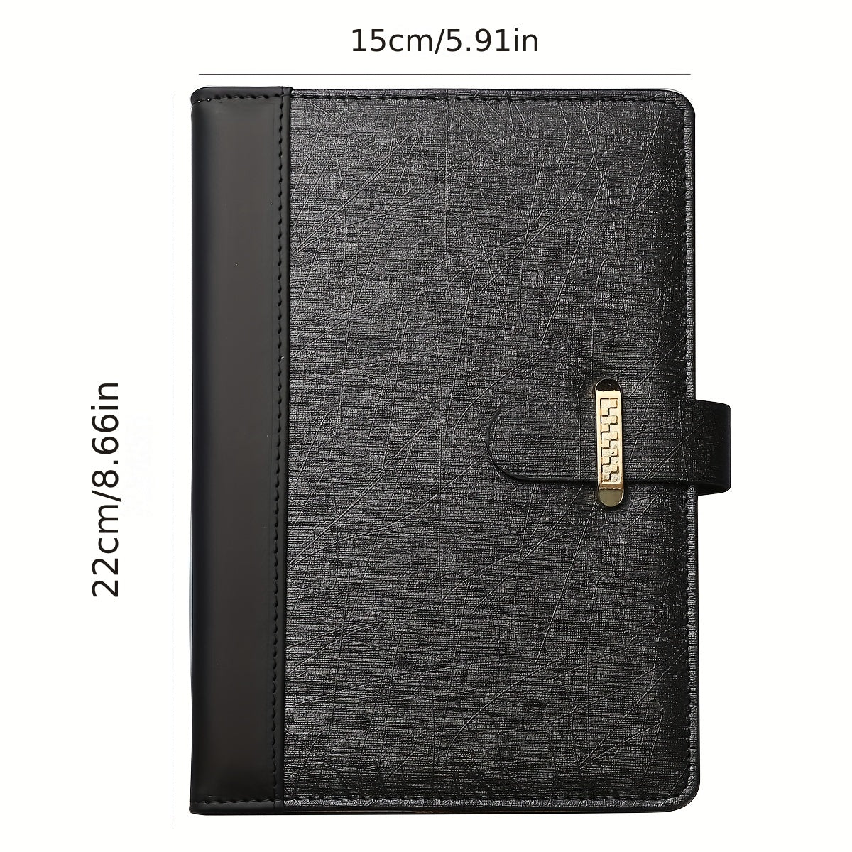 Faux Leather Business Notebook Metal Buckle Office Meeting Minutes Notebook