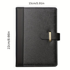 Faux Leather Business Notebook Metal Buckle Office Meeting Minutes Notebook