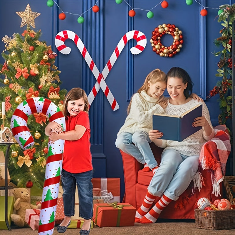 4pcs Inflatable Christmas Crutches Blow up Crutches Party Inflatable Toys