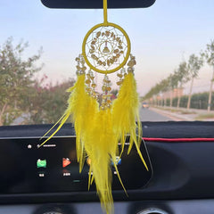 Feather Dream Catcher Mesh Wind Chime Car Pendant