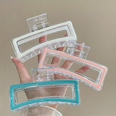 Large Sweet Hair Claw Hollow Rectangle Shaped Hair Claw Women Non-slip
