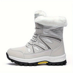 Faux Fur Lined Thermal Thick Sole Winter Boots Weather Resistance Snow Boots
