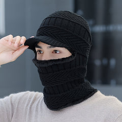 Men's Winter Cycling Windproof Woolen Hat Velvet Warm Pullover Hat