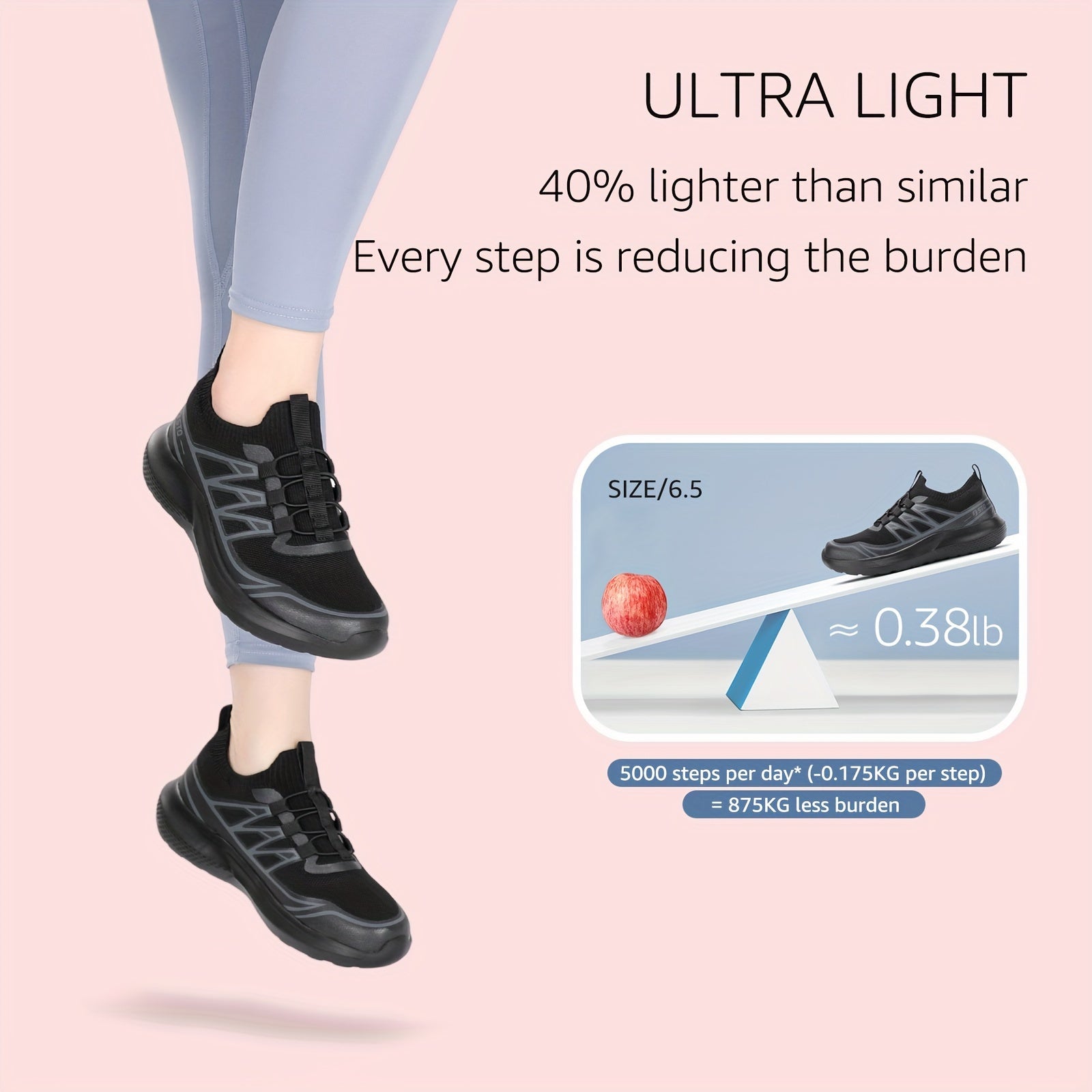 Women's Lace up Breathable Running Shoes Comfort Non slip Athletic Sneakers