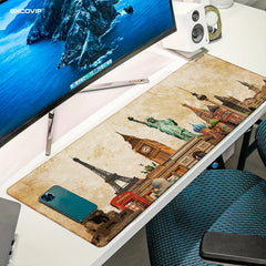 Large World Landmark Mouse Pad 80x30cm Non-Slip Desk Mat