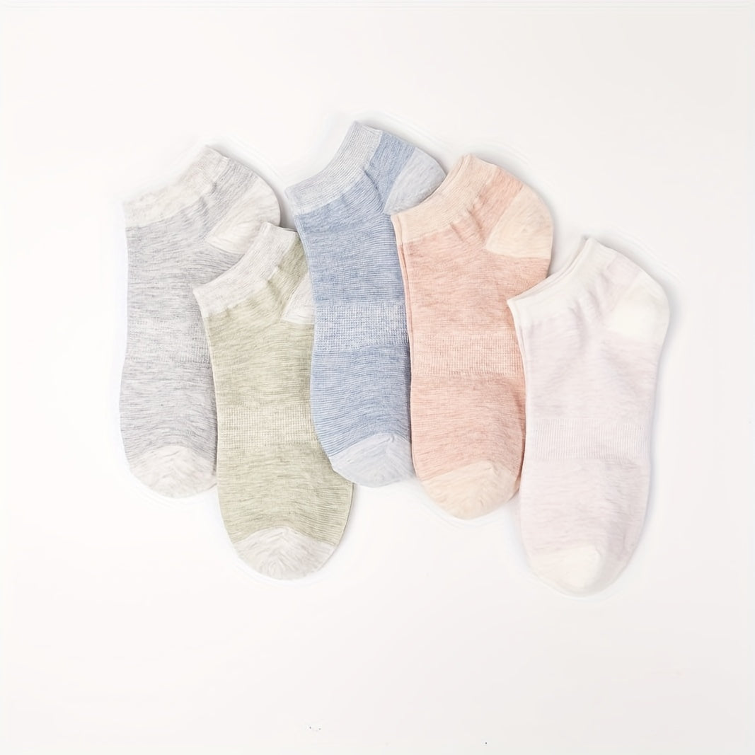 5 Pairs Women's Lightweight Sports Ankle Socks Soft Low Cut Stockings