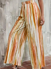Women's Plus Ombre Stripe Print Wide Leg Trousers